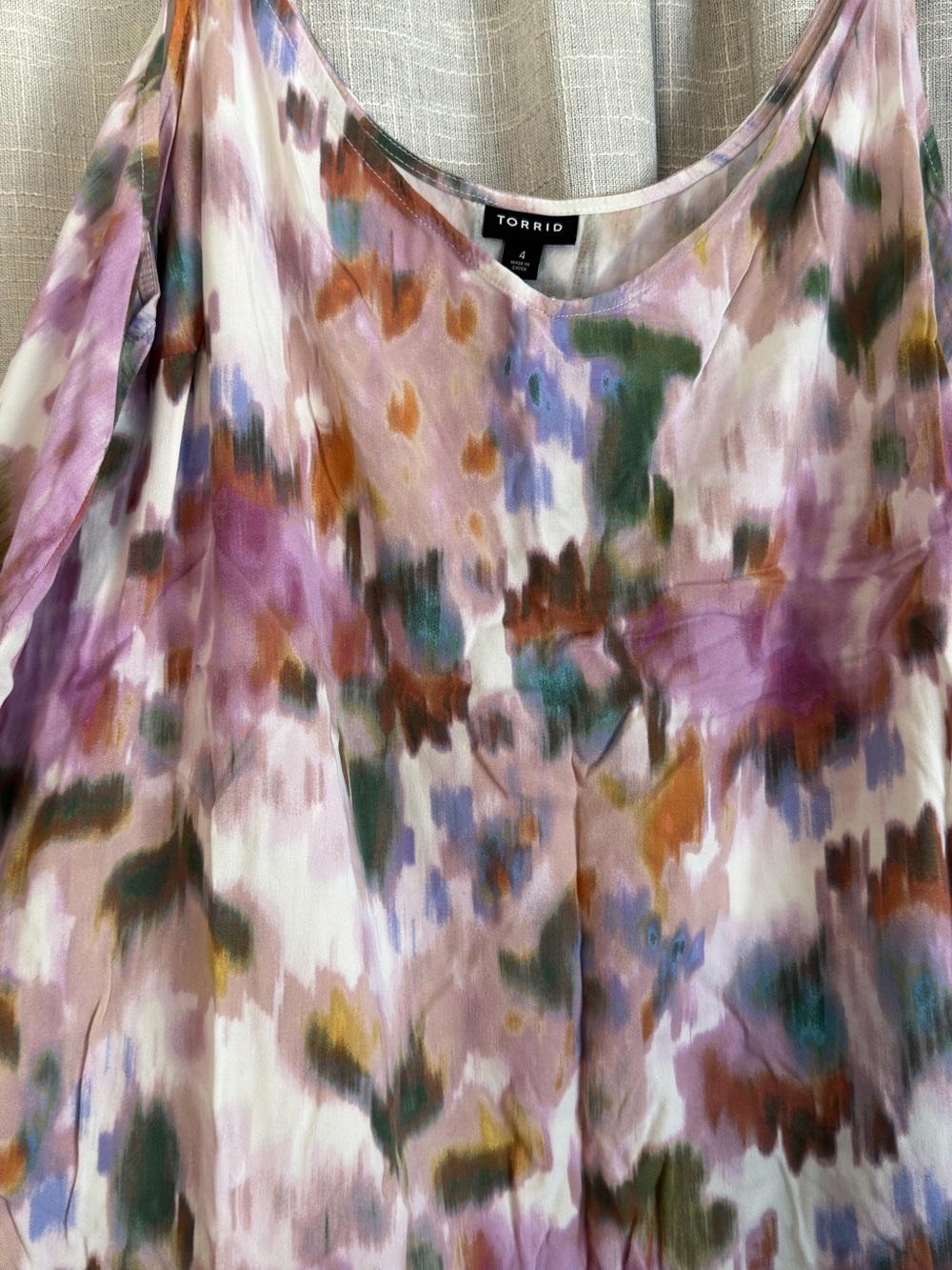 torrid Lavender Multiwatercolor Scoop Neck Tank Top